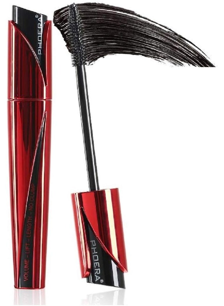 Phoera Lash Volume Mascara Waterproof, smudge proof Long Lasting Fiber Lash Black Mascara, 9D Curling Eye Makeup Intense Lengthen & Volumize False Eyelashes | Cruelty Free - Image 1